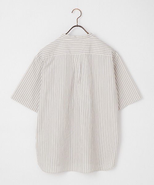 DANTON（ダントン）の「[DANTON/ダントン] コットンリネン ショートスリーブ バンドカラーシャツ(ストライプ)（シャツ/ブラウス・レディース・ホワイト/ブルー・40/38/42）」の11枚目の写真