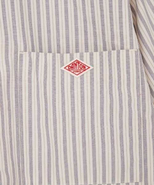 DANTON（ダントン）の「[DANTON/ダントン] コットンリネン ショートスリーブ バンドカラーシャツ(ストライプ)（シャツ/ブラウス・レディース・ホワイト/ブルー・40/38/42）」の15枚目の写真