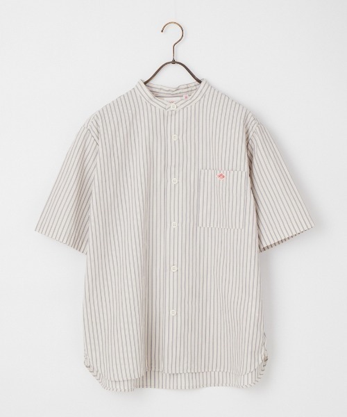 DANTON（ダントン）の「[DANTON/ダントン] コットンリネン ショートスリーブ バンドカラーシャツ(ストライプ)（シャツ/ブラウス・レディース・ホワイト/ブルー・40/38/42）」の10枚目の写真
