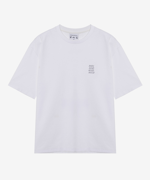 MINDBRIDGE（マインドブリッジ）の「[コリンズ]スーピマ_レタリングバックポイントセミオーバーTシャツ - 4color（Tシャツ/カットソー・メンズ・ベージュ/グリーン/グレー/オフホワイト・95/100/105/110）」の8枚目の写真