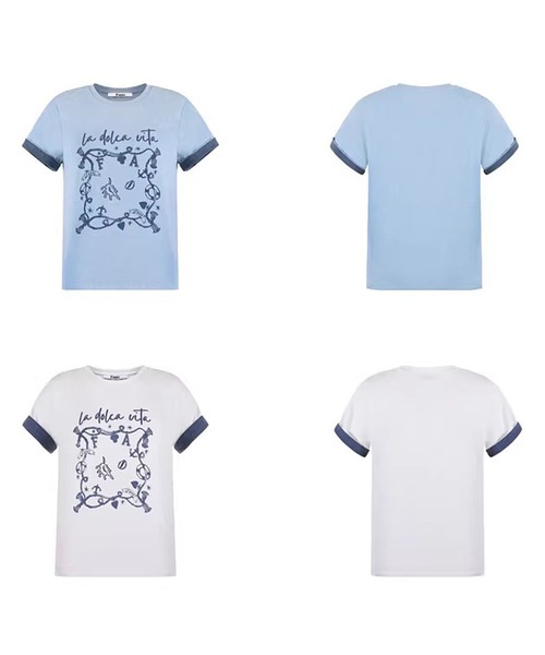 Fano Studios(ファノ ストゥディオズ)の「ラウンドネック 海モチーフ グラフィックTシャツ FX26S075【Fano Studios】【2026SS】(Tシャツ/カットソー・レディース・ライトブルー/ホワイト・S/M/L)」の11枚目の写真