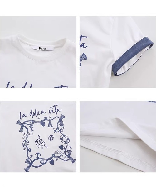 Fano Studios(ファノ ストゥディオズ)の「ラウンドネック 海モチーフ グラフィックTシャツ FX26S075【Fano Studios】【2026SS】(Tシャツ/カットソー・レディース・ライトブルー/ホワイト・S/M/L)」の12枚目の写真