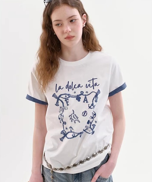 Fano Studios(ファノ ストゥディオズ)の「ラウンドネック 海モチーフ グラフィックTシャツ FX26S075【Fano Studios】【2026SS】(Tシャツ/カットソー・レディース・ライトブルー/ホワイト・S/M/L)」の14枚目の写真