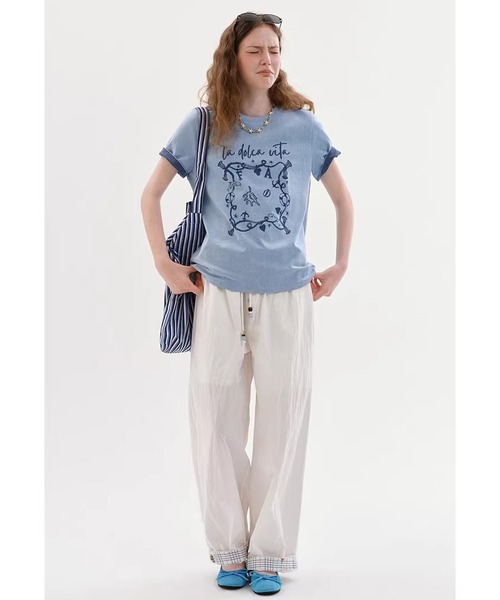 Fano Studios(ファノ ストゥディオズ)の「ラウンドネック 海モチーフ グラフィックTシャツ FX26S075【Fano Studios】【2026SS】(Tシャツ/カットソー・レディース・ライトブルー/ホワイト・S/M/L)」の5枚目の写真