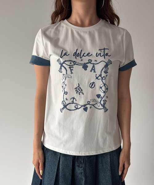 Fano Studios(ファノ ストゥディオズ)の「ラウンドネック 海モチーフ グラフィックTシャツ FX26S075【Fano Studios】【2026SS】(Tシャツ/カットソー・レディース・ライトブルー/ホワイト・S/M/L)」の16枚目の写真