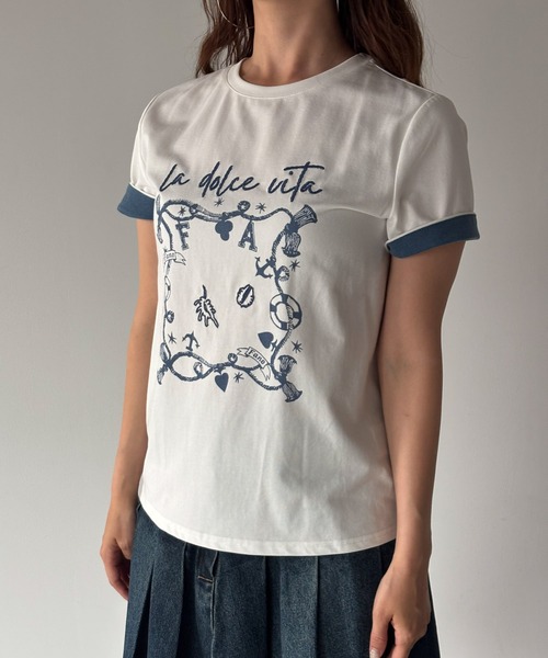 Fano Studios(ファノ ストゥディオズ)の「ラウンドネック 海モチーフ グラフィックTシャツ FX26S075【Fano Studios】【2026SS】(Tシャツ/カットソー・レディース・ライトブルー/ホワイト・S/M/L)」の17枚目の写真