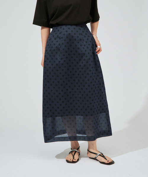 VERMEIL par iena（ヴェルメイユパーイエナ）の「ドットコクーンスカート（スカート・レディース・ブラウン/ネイビー・38/36）」の2枚目の写真