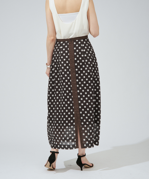 VERMEIL par iena（ヴェルメイユパーイエナ）の「ドットコクーンスカート（スカート・レディース・ブラウン/ネイビー・38/36）」の9枚目の写真