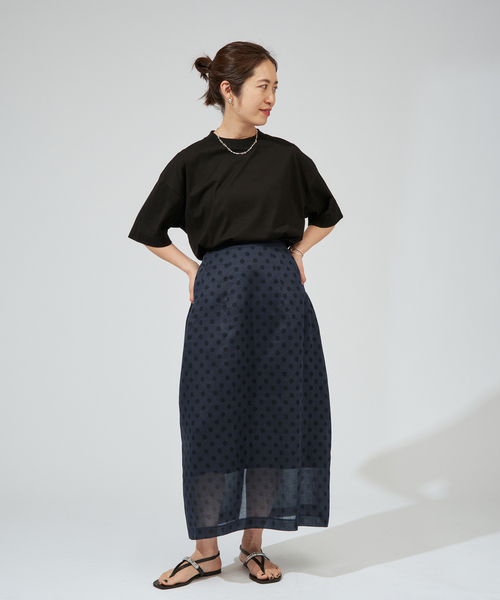 VERMEIL par iena（ヴェルメイユパーイエナ）の「ドットコクーンスカート（スカート・レディース・ブラウン/ネイビー・38/36）」の12枚目の写真