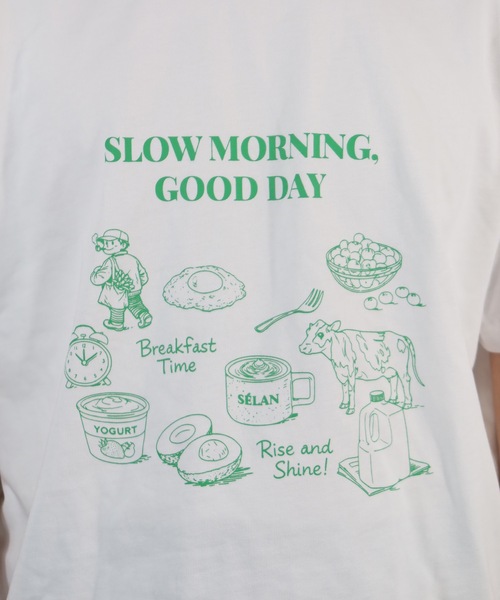 SELAN(セラン)の「【ユニセックス】SLOW MORNING GOOD DAY半袖Tシャツ(Tシャツ/カットソー・メンズ・ネイビー/グレー/ホワイト・MEDIUM/LARGE)」の8枚目の写真