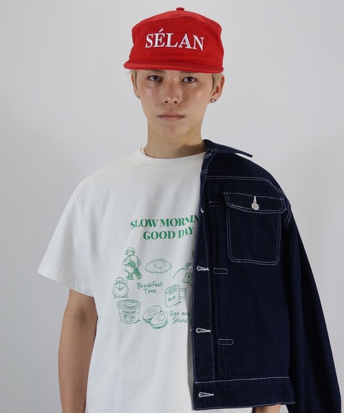SELAN(セラン)の「【ユニセックス】SLOW MORNING GOOD DAY半袖Tシャツ(Tシャツ/カットソー・メンズ・ネイビー/グレー/ホワイト・MEDIUM/LARGE)」の4枚目の写真