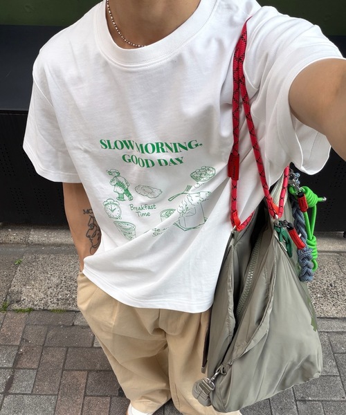 SELAN(セラン)の「【ユニセックス】SLOW MORNING GOOD DAY半袖Tシャツ(Tシャツ/カットソー・メンズ・ネイビー/グレー/ホワイト・MEDIUM/LARGE)」の10枚目の写真