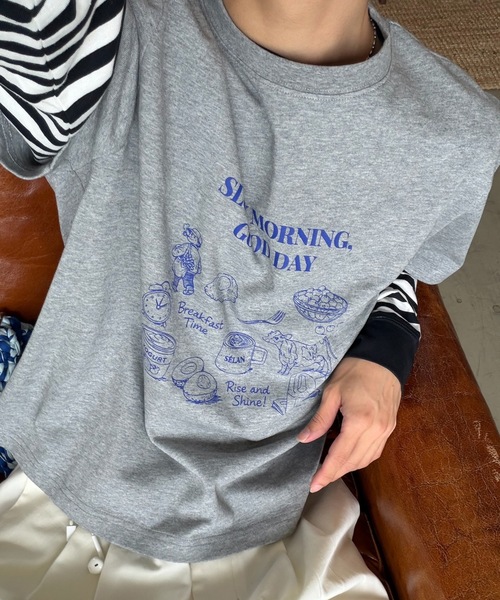 SELAN(セラン)の「【ユニセックス】SLOW MORNING GOOD DAY半袖Tシャツ(Tシャツ/カットソー・メンズ・ネイビー/グレー/ホワイト・MEDIUM/LARGE)」の19枚目の写真