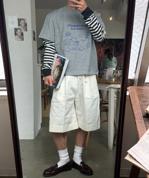 SELAN(セラン)の「【ユニセックス】SLOW MORNING GOOD DAY半袖Tシャツ(Tシャツ/カットソー・メンズ・ネイビー/グレー/ホワイト・MEDIUM/LARGE)」の21枚目の写真