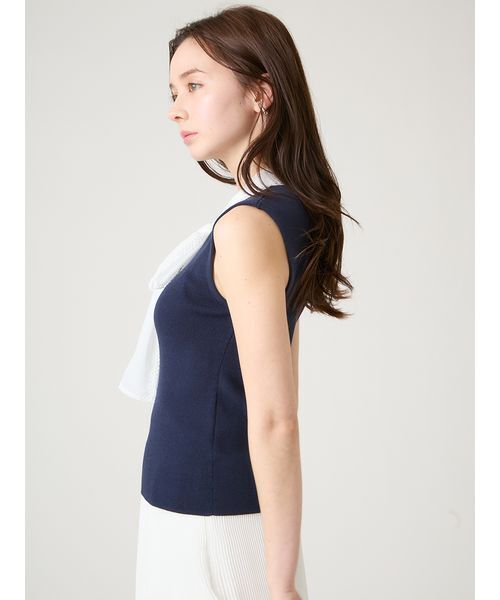 CELFORD（セルフォード）の「【洗える】【UVカット】シフォンボウタイニットプルオーバー（ニット/セーター・レディース・オフホワイト/ライム/その他/ネイビー・36/38）」の14枚目の写真