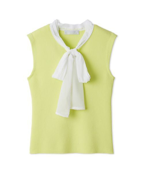 CELFORD（セルフォード）の「【洗える】【UVカット】シフォンボウタイニットプルオーバー（ニット/セーター・レディース・オフホワイト/ライム/その他/ネイビー・36/38）」の3枚目の写真
