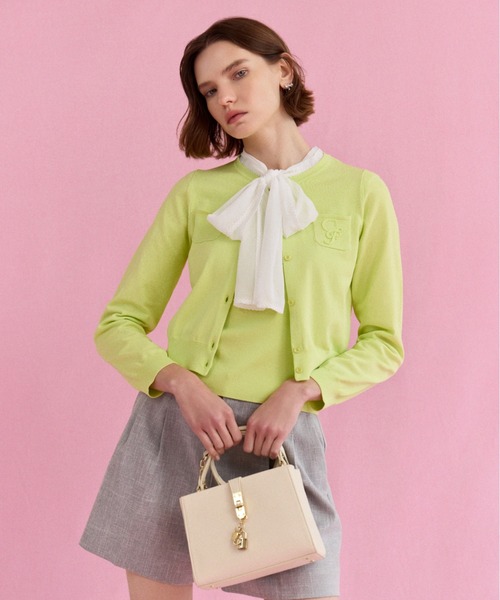CELFORD（セルフォード）の「【洗える】【UVカット】シフォンボウタイニットプルオーバー（ニット/セーター・レディース・オフホワイト/ライム/その他/ネイビー・36/38）」の18枚目の写真