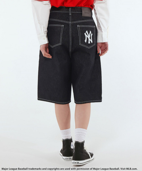 BACK TO THE FIELD(バック トゥー ザ フィールド)の「【MLB】Baggy Jean Shorts(デニムパンツ・メンズ・インディゴブルー/ブルー/ブラック・MEDIUM/LARGE/XL)」の3枚目の写真