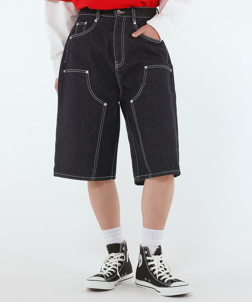 BACK TO THE FIELD(バック トゥー ザ フィールド)の「【MLB】Baggy Jean Shorts(デニムパンツ・メンズ・インディゴブルー/ブルー/ブラック・MEDIUM/LARGE/XL)」の22枚目の写真