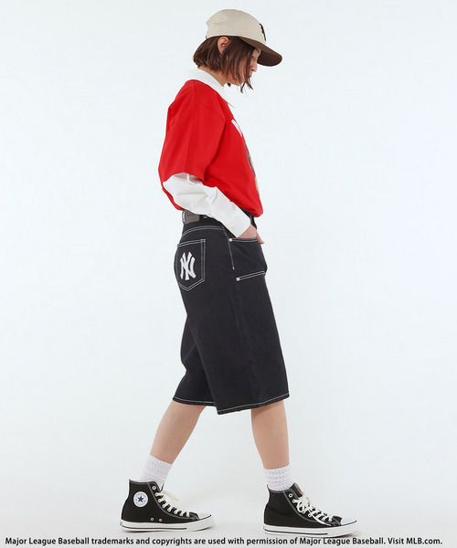 BACK TO THE FIELD(バック トゥー ザ フィールド)の「【MLB】Baggy Jean Shorts(デニムパンツ・メンズ・インディゴブルー/ブルー/ブラック・MEDIUM/LARGE/XL)」の19枚目の写真
