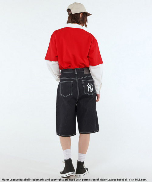BACK TO THE FIELD(バック トゥー ザ フィールド)の「【MLB】Baggy Jean Shorts(デニムパンツ・メンズ・インディゴブルー/ブルー/ブラック・MEDIUM/LARGE/XL)」の18枚目の写真
