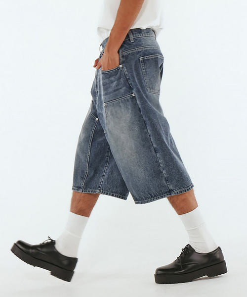BACK TO THE FIELD(バック トゥー ザ フィールド)の「【MLB】Baggy Jean Shorts(デニムパンツ・メンズ・インディゴブルー/ブルー/ブラック・MEDIUM/LARGE/XL)」の12枚目の写真