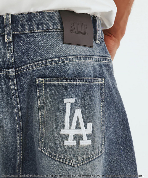BACK TO THE FIELD(バック トゥー ザ フィールド)の「【MLB】Baggy Jean Shorts(デニムパンツ・メンズ・インディゴブルー/ブルー/ブラック・MEDIUM/LARGE/XL)」の7枚目の写真