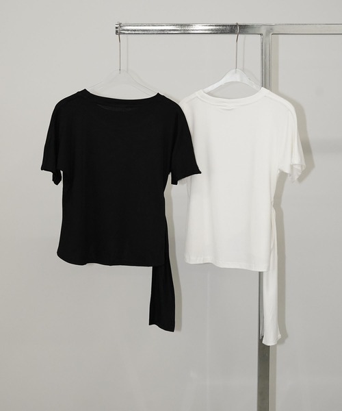 chuclla(チュクラ)の「サイドドレープ リボントップス chw26s239(Tシャツ/カットソー・レディース・ホワイト/ブラック・FREE)」の18枚目の写真