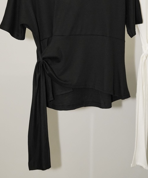 chuclla(チュクラ)の「サイドドレープ リボントップス chw26s239(Tシャツ/カットソー・レディース・ホワイト/ブラック・FREE)」の20枚目の写真