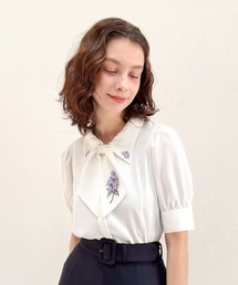 ライラック刺繍スカーフタイブラウス/fint フィント