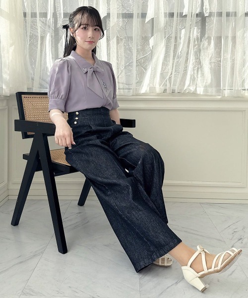 an another angelus（アンアナザーアンジェラス）の「ライラック刺繍スカーフタイブラウス/fint フィント（シャツ/ブラウス・レディース・ラベンダー/オフホワイト・FREE）」の11枚目の写真