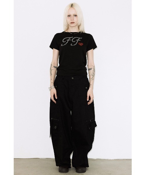 FANCY CLUB（ファンシークラブ）の「A'GEM/9 × .kom 『FANCY CLUB/ファンシークラブ』GLINT FF TEE/グリントFF半袖Tシャツ（Tシャツ/カットソー・レディース・ホワイト/ブラック・FREE）」の6枚目の写真