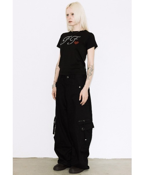 FANCY CLUB（ファンシークラブ）の「A'GEM/9 × .kom 『FANCY CLUB/ファンシークラブ』GLINT FF TEE/グリントFF半袖Tシャツ（Tシャツ/カットソー・レディース・ホワイト/ブラック・FREE）」の7枚目の写真
