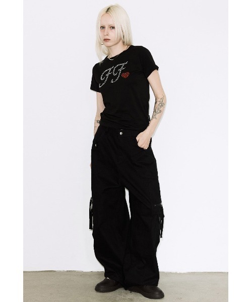 FANCY CLUB（ファンシークラブ）の「A'GEM/9 × .kom 『FANCY CLUB/ファンシークラブ』GLINT FF TEE/グリントFF半袖Tシャツ（Tシャツ/カットソー・レディース・ホワイト/ブラック・FREE）」の5枚目の写真