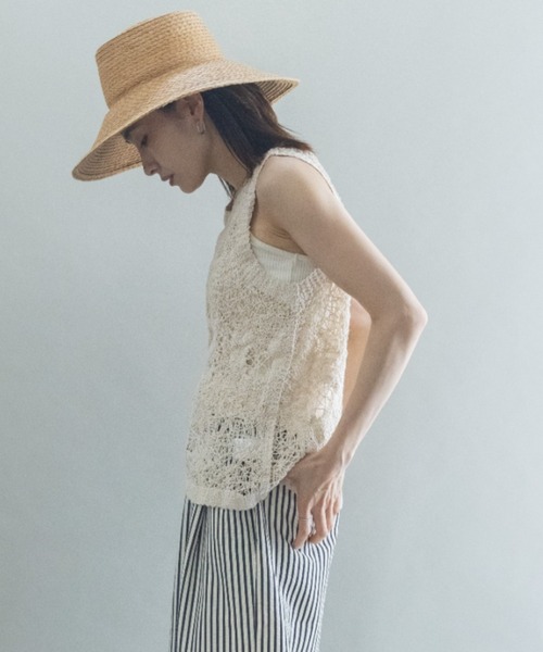 lodie(ロディ)の「透かし編みニット(ベスト・レディース・ベージュ/オフホワイト・FREE)」の3枚目の写真