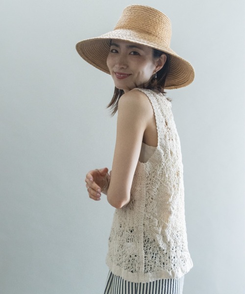lodie(ロディ)の「透かし編みニット(ベスト・レディース・ベージュ/オフホワイト・FREE)」の4枚目の写真