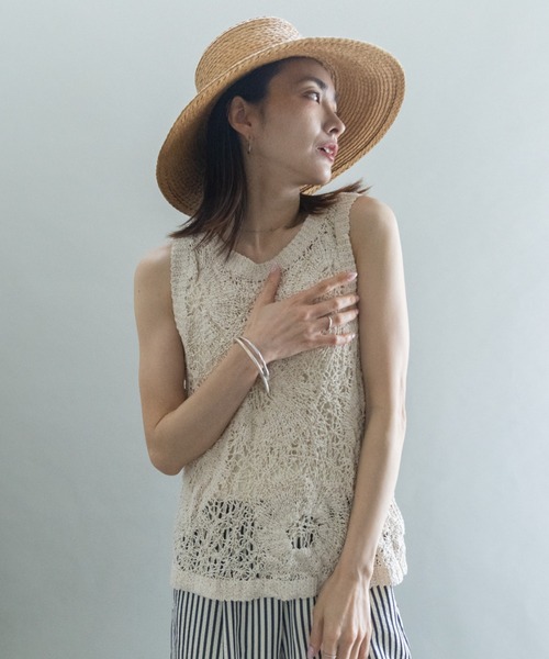 lodie(ロディ)の「透かし編みニット(ベスト・レディース・ベージュ/オフホワイト・FREE)」の7枚目の写真