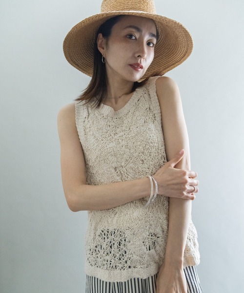 lodie(ロディ)の「透かし編みニット(ベスト・レディース・ベージュ/オフホワイト・FREE)」の5枚目の写真