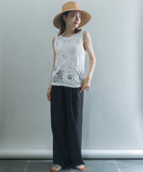 lodie(ロディ)の「透かし編みニット(ベスト・レディース・ベージュ/オフホワイト・FREE)」の16枚目の写真