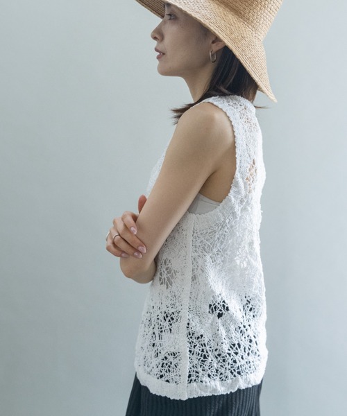 lodie(ロディ)の「透かし編みニット(ベスト・レディース・ベージュ/オフホワイト・FREE)」の17枚目の写真