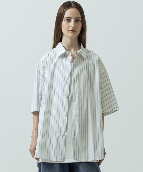 SLICK(スリック)の「【SLICK/スリック】Pin Stripe Regular Shirt/ピンストライプレギュラーカラーシャツ(シャツ/ブラウス・メンズ・ブルー/ブラック/ホワイト・1/3/2)」の4枚目の写真