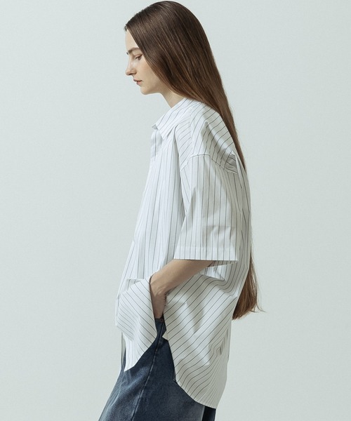 SLICK(スリック)の「【SLICK/スリック】Pin Stripe Regular Shirt/ピンストライプレギュラーカラーシャツ(シャツ/ブラウス・メンズ・ブルー/ブラック/ホワイト・1/3/2)」の8枚目の写真