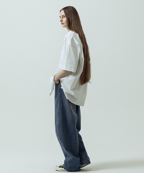 SLICK(スリック)の「【SLICK/スリック】Pin Stripe Regular Shirt/ピンストライプレギュラーカラーシャツ(シャツ/ブラウス・メンズ・ブルー/ブラック/ホワイト・1/3/2)」の20枚目の写真