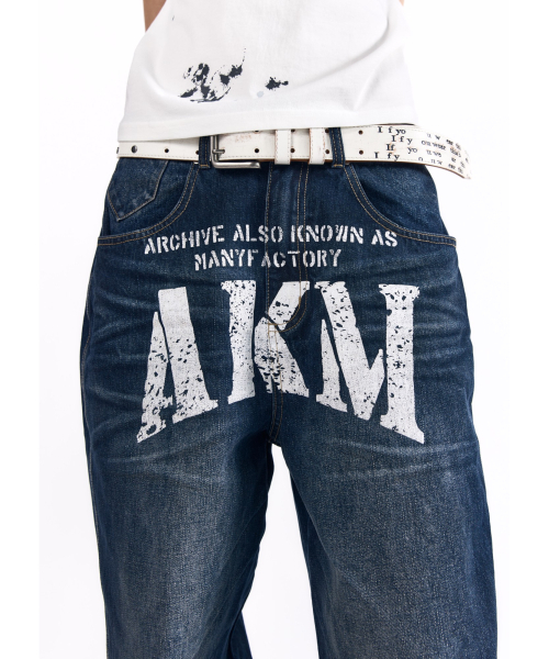 AAKAM（アーカム）の「AKM Curved Denim Pants (Blue)（デニムパンツ・レディース・その他・1/2）」の10枚目の写真