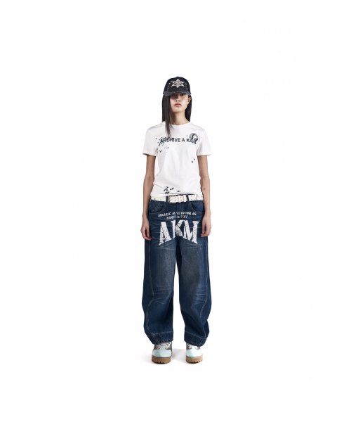 AAKAM（アーカム）の「AKM Curved Denim Pants (Blue)（デニムパンツ・レディース・その他・1/2）」の11枚目の写真