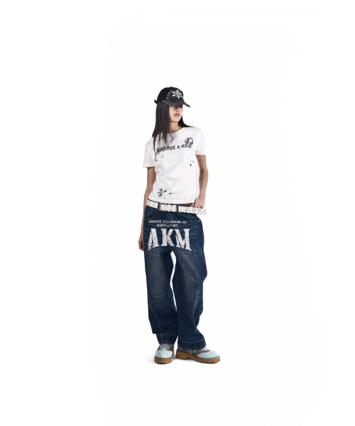 AAKAM（アーカム）の「AKM Curved Denim Pants (Blue)（デニムパンツ・レディース・その他・1/2）」の14枚目の写真