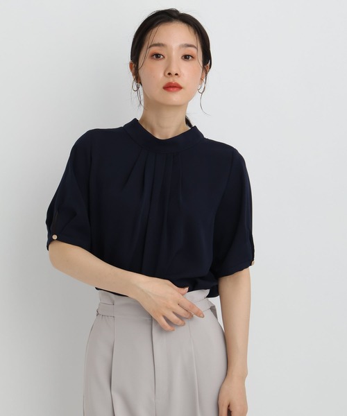 Andemiu(アンデミュウ)の「【前後2WAY】タックスリーブボウタイブラウス665519(シャツ/ブラウス・レディース・ネイビー/グレー/オフホワイト/オレンジ・FREE)」の20枚目の写真