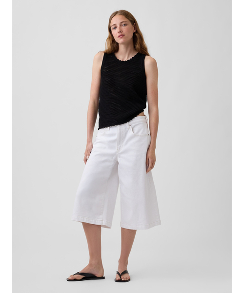 GAP(ギャップ)の「コットン100% クロシェ タンクトップ(ニット/セーター・レディース・アイボリー/ブラック・XS/S/M/L/XL/XXS)」の6枚目の写真