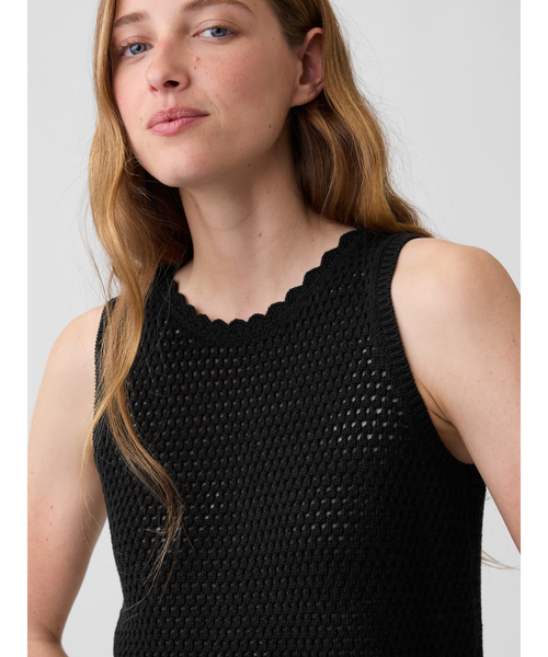 GAP(ギャップ)の「コットン100% クロシェ タンクトップ(ニット/セーター・レディース・アイボリー/ブラック・XS/S/M/L/XL/XXS)」の10枚目の写真