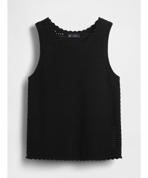 GAP(ギャップ)の「コットン100% クロシェ タンクトップ(ニット/セーター・レディース・アイボリー/ブラック・XS/S/M/L/XL/XXS)」の3枚目の写真